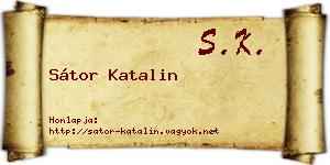 Sátor Katalin névjegykártya